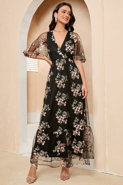 Robe Trapèze Lune Florale - gallery 1