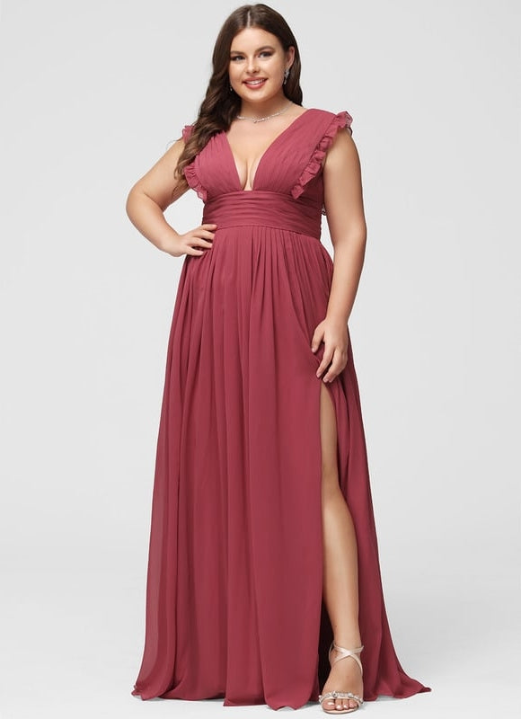 Robe Trapèze Mousseline Fendue - gallery 9