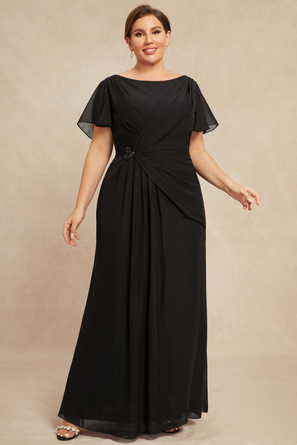 Robe Trapèze Noire Plissée Mousseline - gallery 9
