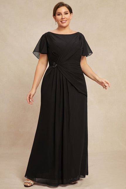 Robe Trapèze Noire Plissée Mousseline - gallery 9