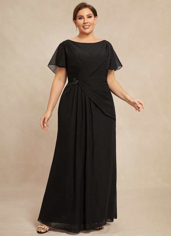 Robe Trapèze Noire Plissée Mousseline - gallery 9