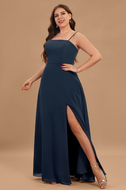 Robe Trapèze Bleu Marine Soirée - gallery 4