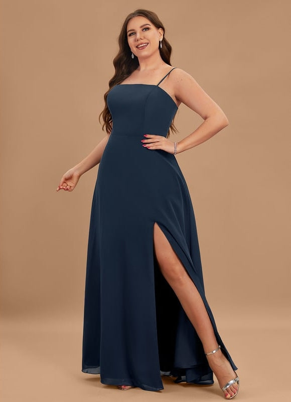 Robe Trapèze Bleu Marine Soirée - gallery 4