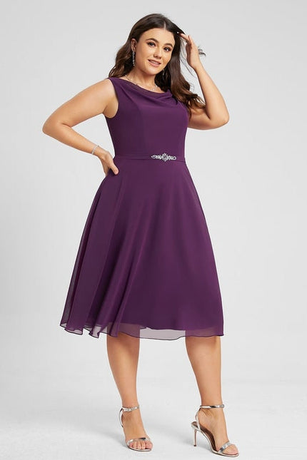 Robe Trapèze Violet Éclipse - gallery 7