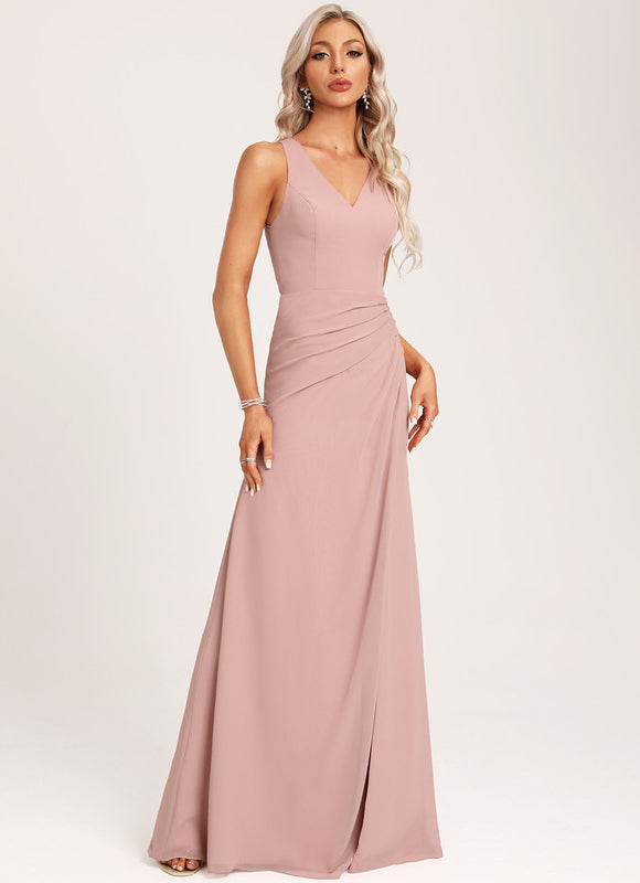 Robe Trapèze Mousseline Fendue - gallery 5