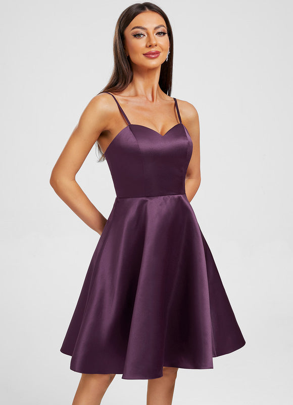 Robe Trapèze Cœur Satinée - gallery 3