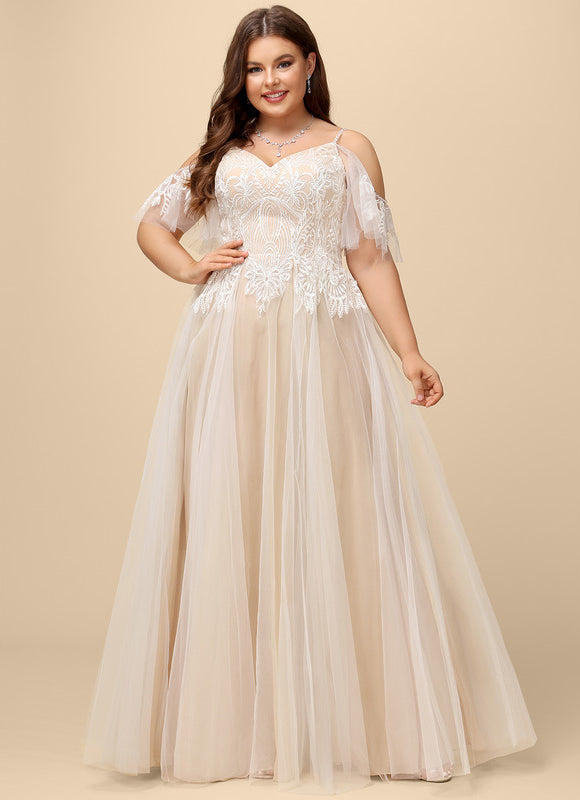 Robe Trapèze Blanche Dentelle Tulle Volants - gallery 8