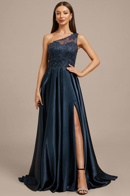 Robe Trapèze Asymétrique Scintillante - gallery 4