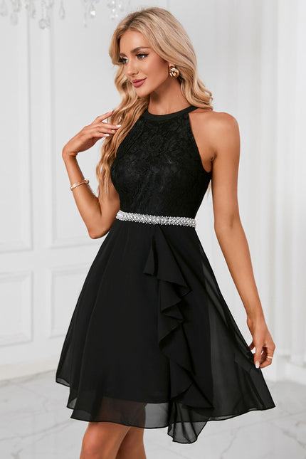 Robe Trapèze Noire Festive - gallery 1