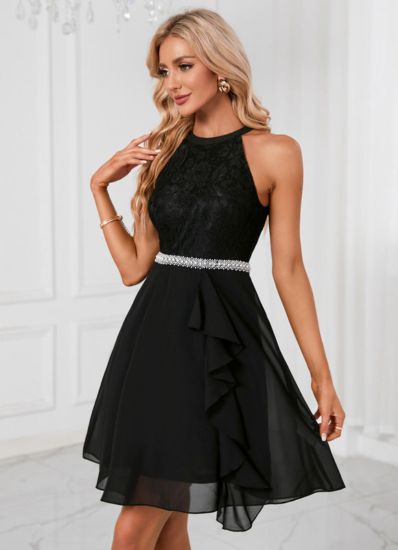 Robe Trapèze Noire Festive - gallery 1