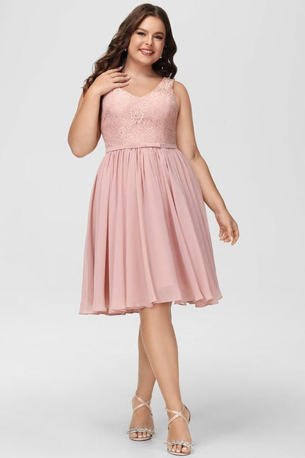 Robe Trapèze Rose Pastel Dentelle Mousseline - gallery 7