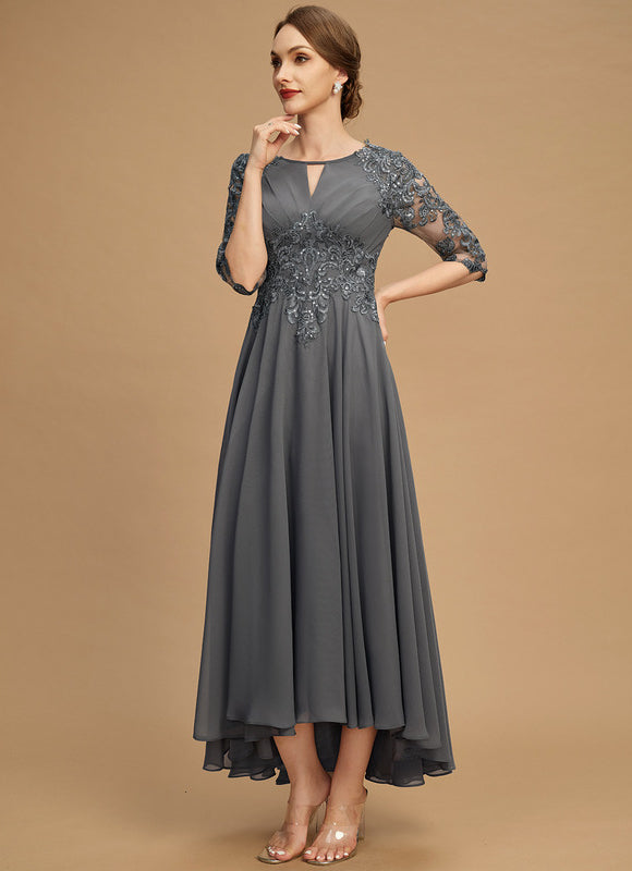 Robe Trapèze Gris Lumineux - gallery 5