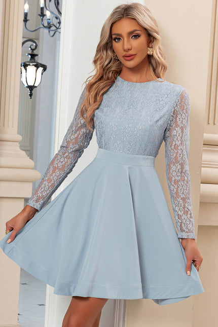 Robe Trapèze Ciel Dentelle Flottante
