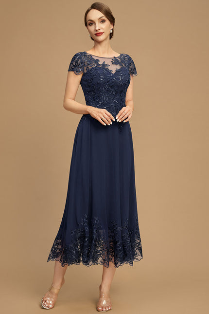 Robe Trapèze Bleu Élégance Chic - gallery 1
