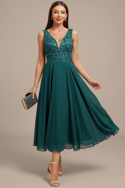 Robe Trapèze Émeraude Chic