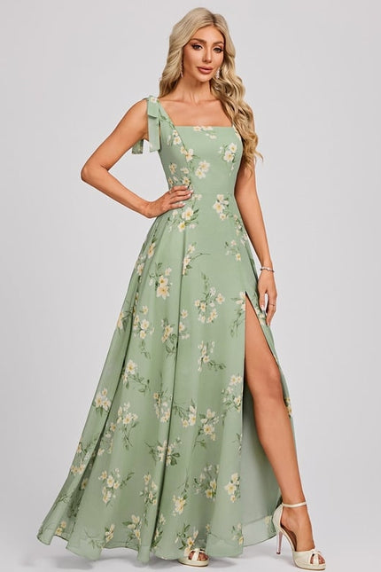 Robe Trapèze Élégante Vert Clair - gallery 3