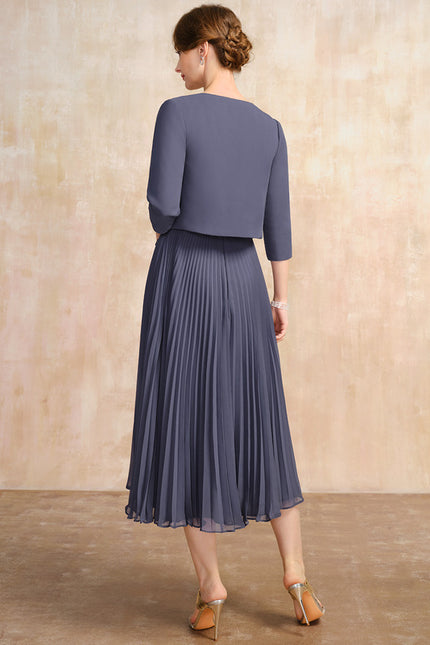 Robe Trapèze Chic Plissé Élégant - gallery 3
