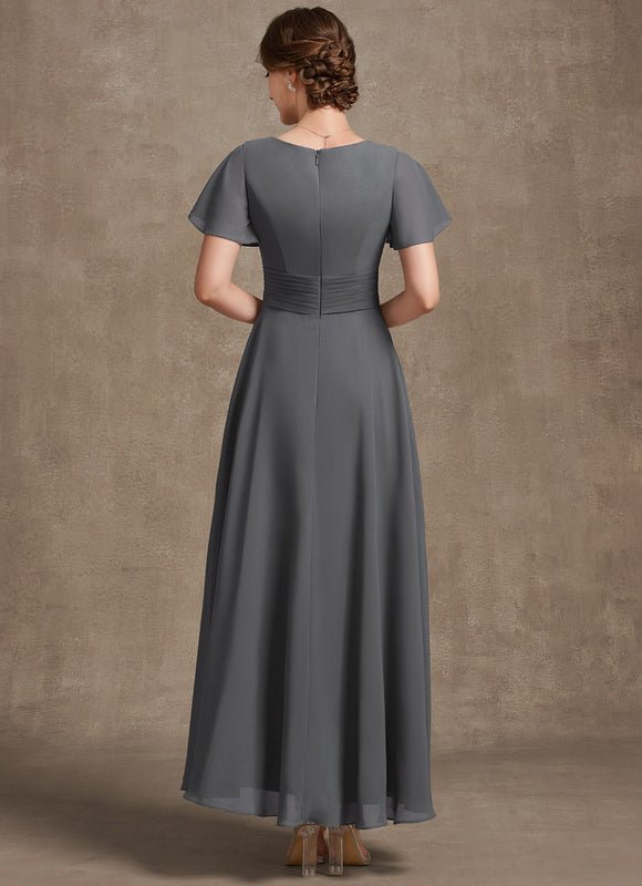 Robe Trapèze Gris Élégance Sereine - gallery 4