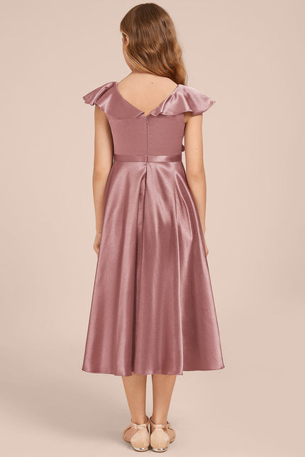 Robe Trapèze Satin Ciel - gallery 4