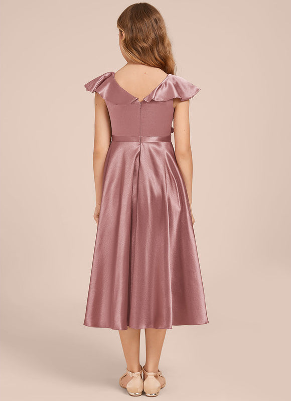 Robe Trapèze Satin Ciel - gallery 4