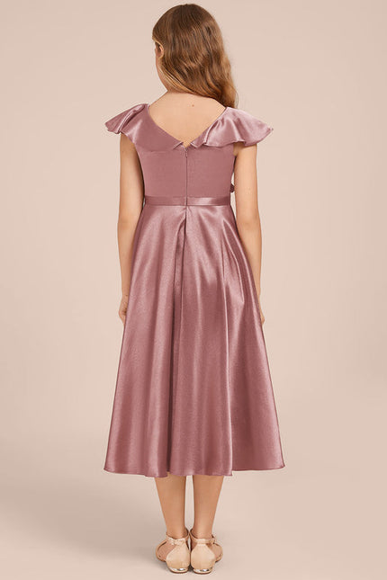 Robe Trapèze Satin Ciel - gallery 4