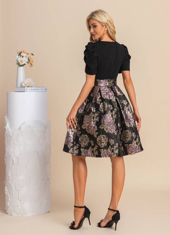 Robe Trapèze Glamour Dorée - gallery 9