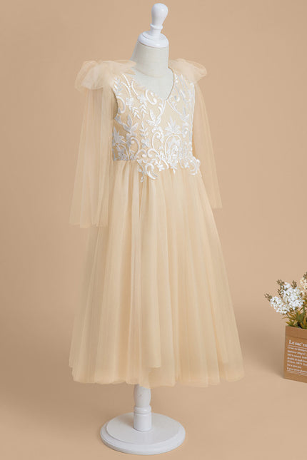 Robe Trapèze Tulle Écru - gallery 5