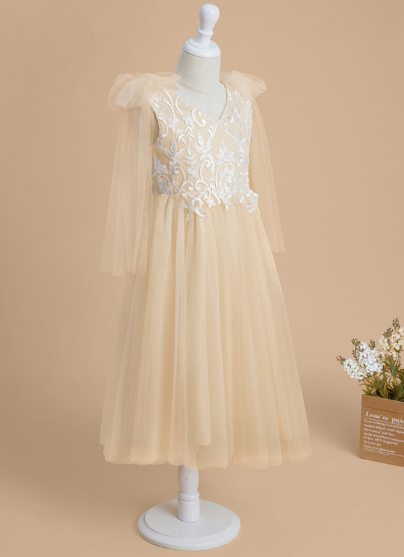 Robe Trapèze Tulle Écru - gallery 5