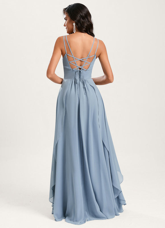 Robe Trapèze Mousseline Fendue - gallery 4