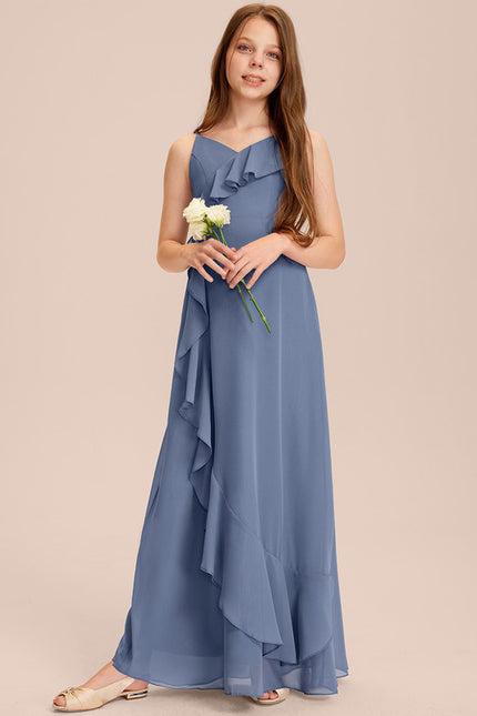 Robe Trapèze Bleu Céleste Aérien - gallery 5