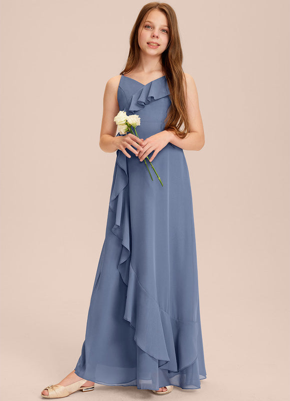 Robe Trapèze Bleu Céleste Aérien - gallery 5