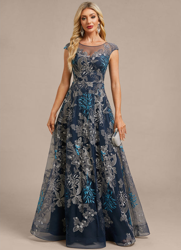 Robe Trapèze Élégance Floral Nuit - gallery 2