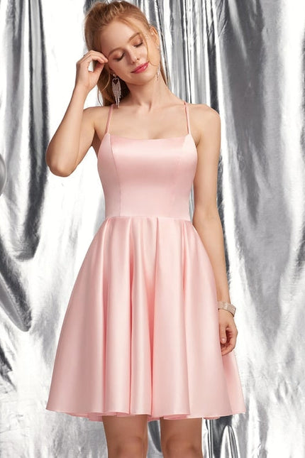Robe Trapèze Rêve Rosé Satiné - gallery 1
