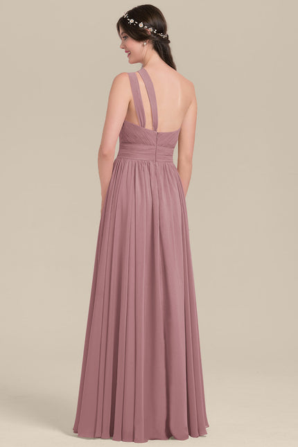 Robe Trapèze Asymétrique Beige - gallery 1