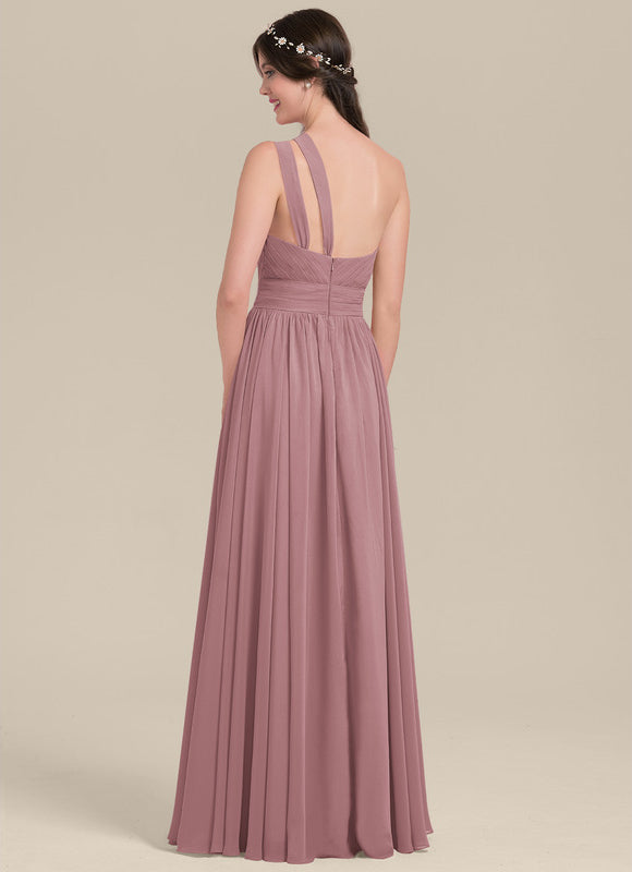 Robe Trapèze Asymétrique Beige - gallery 1