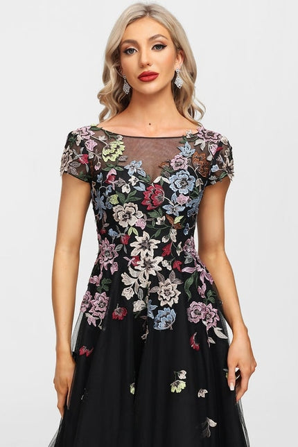Robe Trapèze Rêve Floral Noir - gallery 7