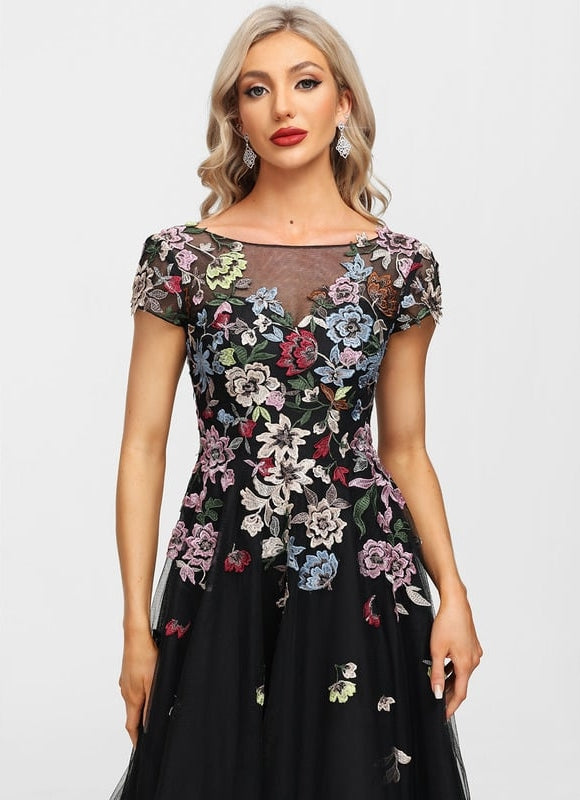 Robe Trapèze Rêve Floral Noir - gallery 7