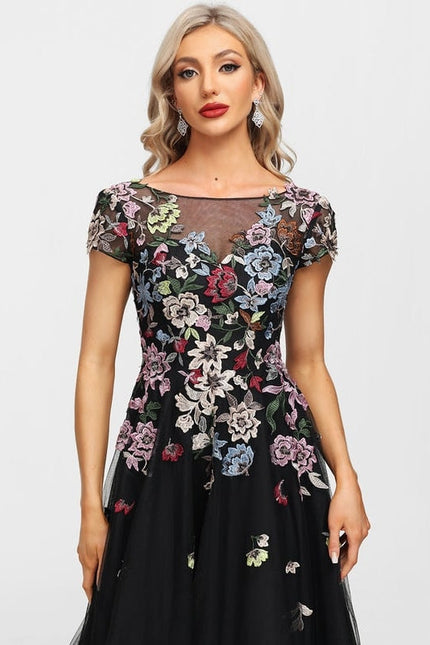Robe Trapèze Rêve Floral Noir - gallery 7