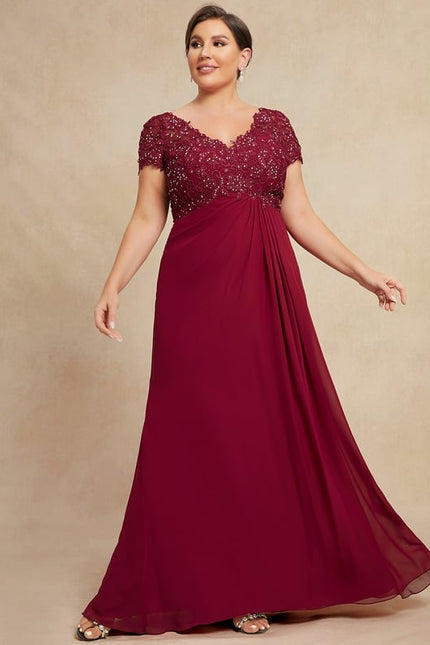 Robe Trapèze Rouge Velours Chic - gallery 4