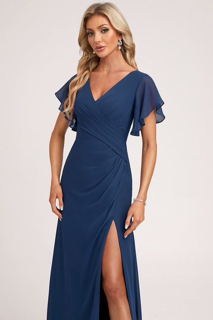 Robe Trapèze Mousseline Fendue - gallery 4
