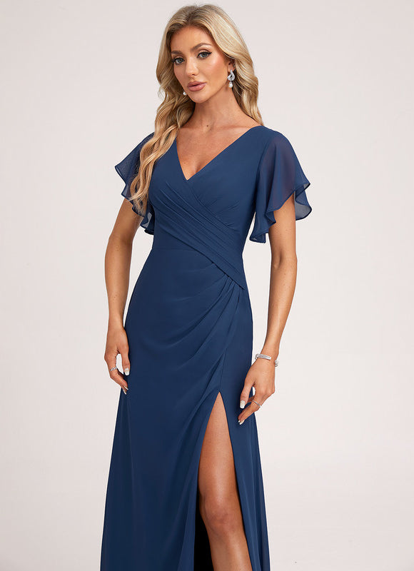 Robe Trapèze Mousseline Fendue - gallery 4