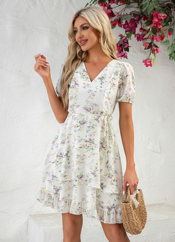 Robe Trapèze Floraison Légère