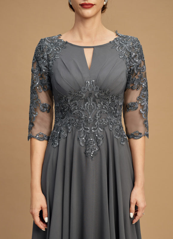 Robe Trapèze Gris Lumineux - gallery 3