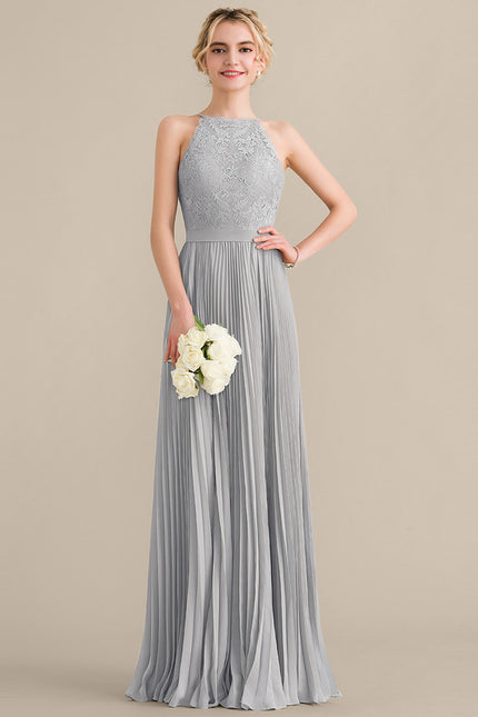 Robe Trapèze Gris Élégance Plissée - gallery 1