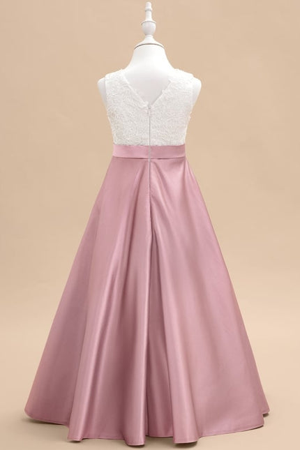 Robe Trapèze Mariage Enfant Satinée - gallery 4