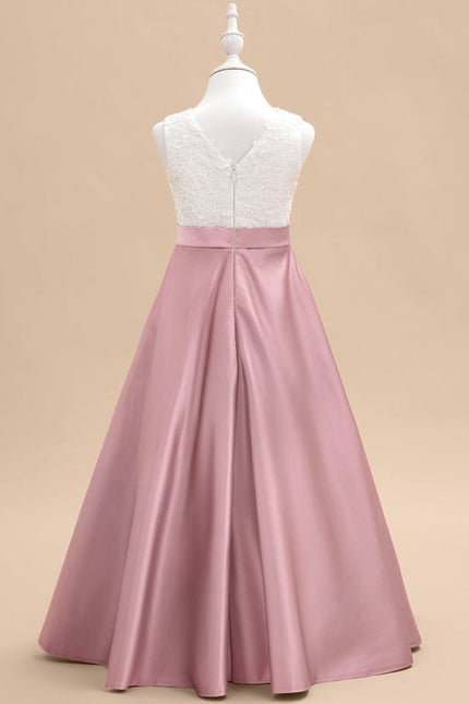 Robe Trapèze Mariage Enfant Satinée - gallery 4