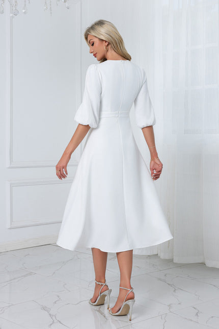 Robe Trapèze Midi Épure - gallery 2