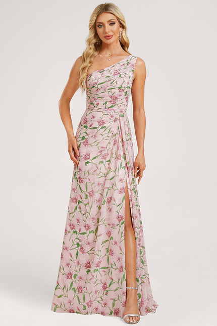 Robe Trapèze Asymétrique Beige - gallery 2