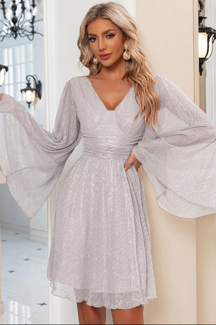 Robe Trapèze Satinée Rosée - gallery 9