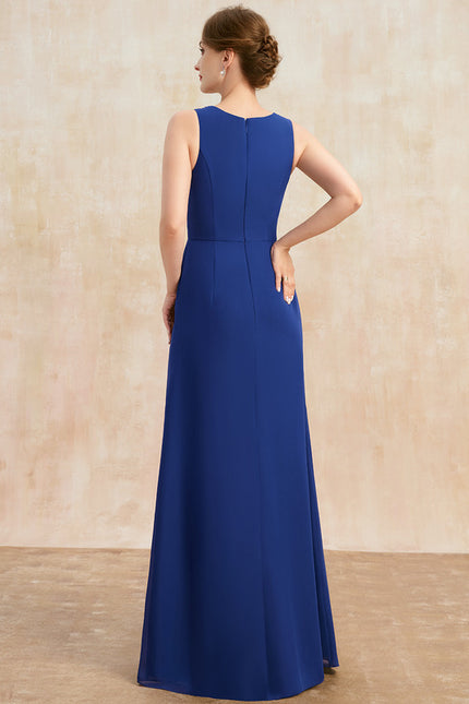Robe Trapèze Satin Bleu Majestueux - gallery 5